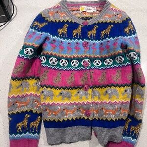 Colorful Boden Animal Pattern Cardigan